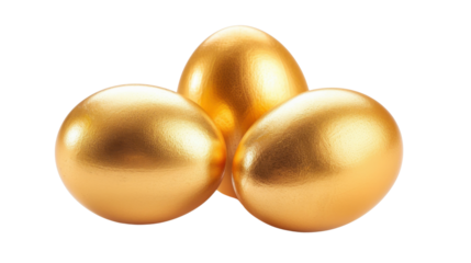Golden eggs symbolize wealth creation through savings, investment, and planning for retirement