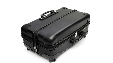 A sleek black suitcase designed for travel and convenience.