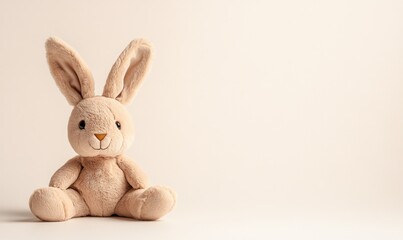 Obraz premium A stuffed rabbit is sitting on a white background