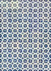 Decorative blue and black patterned tiles. Blue and white abstract seamless pattern 