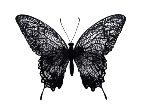 Isolated Black Lace Butterfly