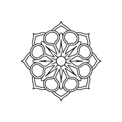 Mandala in vector. Vintage monochrome decorative elements, Minimal vector art 