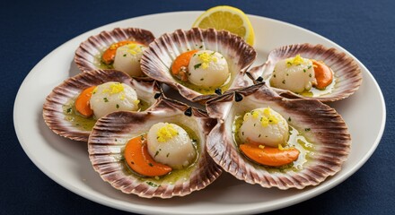 Scallops in Shell with Garlic Herb Butter and Lemon Zest