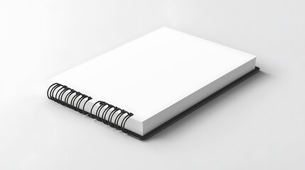 A blank spiral-bound notebook resting on a surface, ready for notes or sketches.