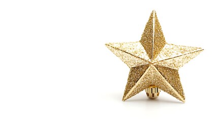 Fototapeta premium A glittering gold star ornament, perfect for festive decorations.