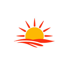 Simple 2D Sunrise Icon 