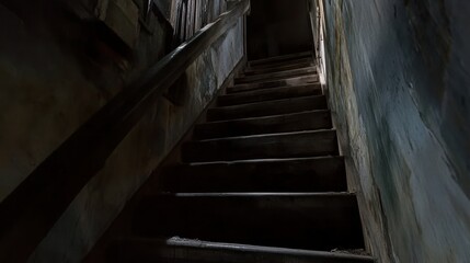 Dark Creepy Staircase Leading to the Unknown Perfect for Mystery Horror and Suspense Themes