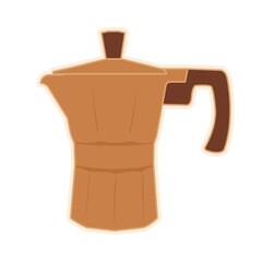 Coffee maker. Flat, simple, vector illustration. Sticker, label, symbol.