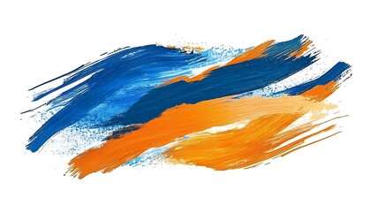 Abstract art with bold blue and orange brush strokes, designed for dynamic presentations, website backgrounds, or as trendy wall decorations."