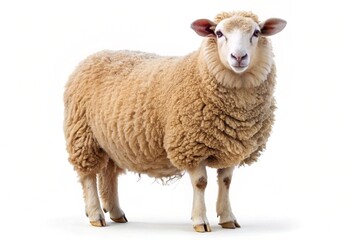 Cotswold sheep isolated on white background