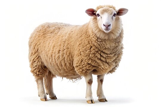Cotswold sheep isolated on white background