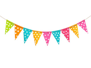 Fototapeta premium Isolated Festive Polka Dot Bunting Banner