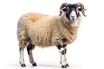 Fototapeta premium swaledale sheep isolated on white background