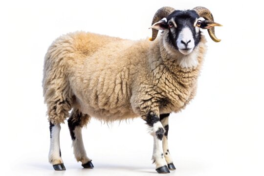 swaledale sheep isolated on white background