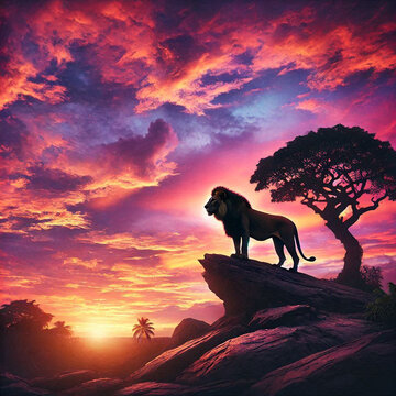 A vibrant wallpaper featuring characters from The Lion King, showcasing Simba, Nala, and the savanna landscape.
