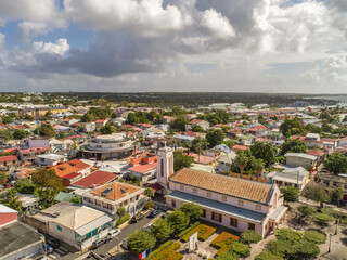 Aerial view of the south coast near Saint-Francois, Grande-Terre, Guadeloupe, Lesser Antilles, Caribbean.