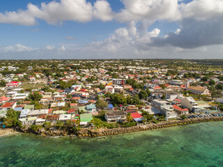 Aerial view of the south coast near Saint-Francois, Grande-Terre, Guadeloupe, Lesser Antilles, Caribbean.