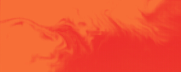 Dots halftone orange color pattern gradient texture with technology digital background. Dots pop art comics with summer background eps 10