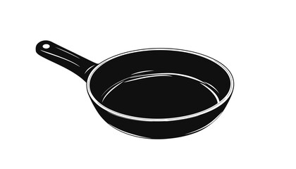 Creative frying pan vector silhouette , Frypan icon vector illustration. Frypan silhouette vector, Frying pan icon, Skillet silhouette