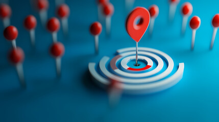Target audience, customer segment analysis, marketing and advertising. 3d target attracting audience. Networked Growth. Illustration