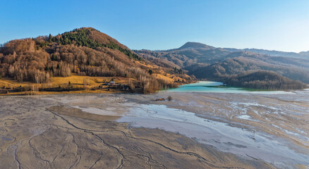 Nature pollution and water contamination of the copper mine exploitation in Geamana, near Rosia Montana, Romania, Europe