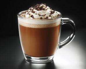 Hot Chocolate Drink in Glass Mug