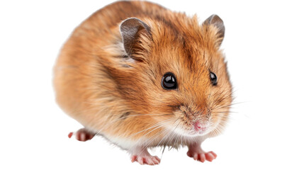 Brown hamster standing on transparent background