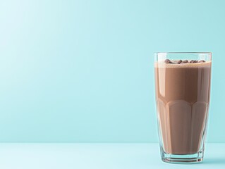 Creamy Plant-Based Protein Shake in Sleek Glass on Light Background