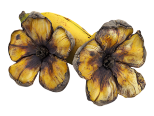 Closeup Of Sliced Banana Showing Flowerlike Texture