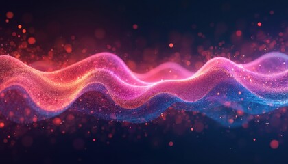 Vibrant abstract sound waves visual art. Music frequency equalizer, colorful energy spectrum, dynamic flow. Digital graphic neon glow beat rhythm. High-colored electronic waveform, amplitude