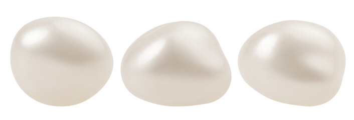 Pearl isolated on white background, full depth of field