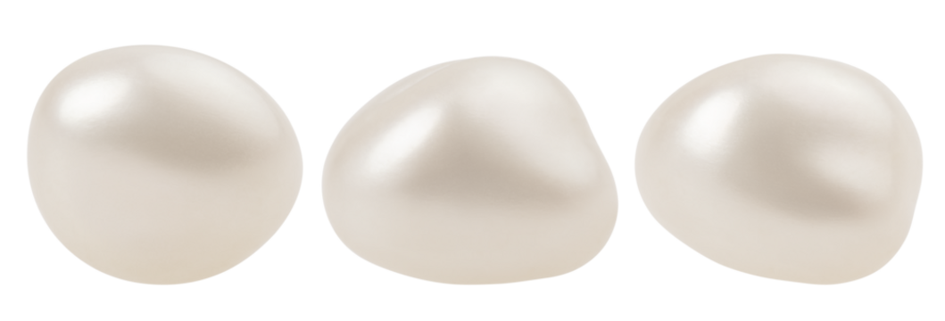 Pearl isolated on white background, full depth of field