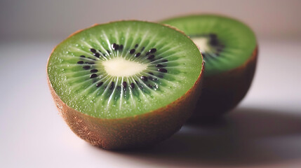 Juicy Kiwi Fruit Halves Close-Up