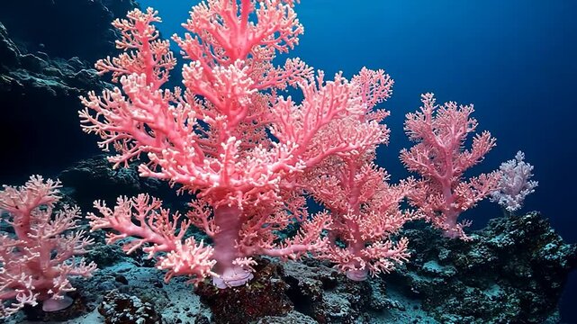 Vibrant coral reef teeming with marine life in a serene underwater scene