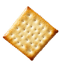 Single Square Cracker on Transparent Background, PNG
