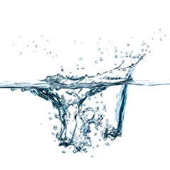 Transparent background image of a water drop impact creating a crown-like splash.