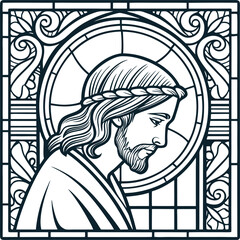 Jesus - Vector Engraving Style