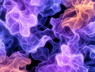 Obraz premium Abstract colorful smoke pattern swirling in vibrant hues of purple and orange
