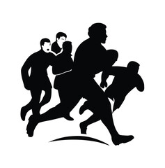 Rugby Players in Action: A High-Flying Catch