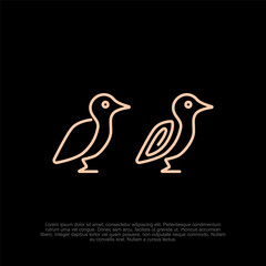 Simple outline minimalist bird logo with a sleek and dynamic appearance, perfect for aviation businesses, eco-friendly brands, and modern startups