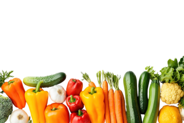 Vegetables isolated on transparent background. clipping path. png.