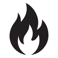 Fire silhouette vector illustration isolated on white background