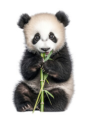 Fototapeta premium Giant panda isolated on transparent background. clipping path. png.
