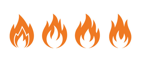 set of orange color fire flames