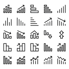 Outline icons set for Diagrams & Reports.