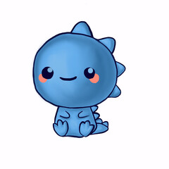 
Cute blue dragon. Baby dragon
