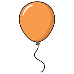 Floating orange balloon cartoon illustration  
