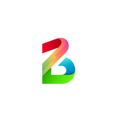 Abstract letter B logo with 3d colorful design, business icons
