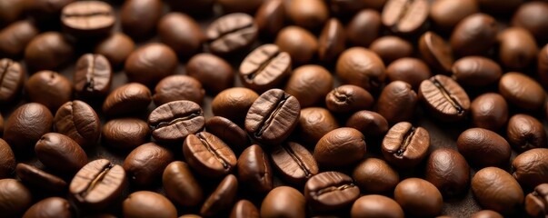 Obraz premium Close-up of assorted coffee beans, various roasts, isolated , agriculture, brown, assorted