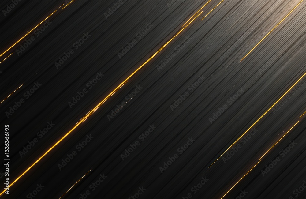 Poster modern black background with diagonal thin gold lines. elegant abstract design, geometric tech patte